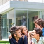 family in the garden