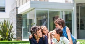 family in the garden
